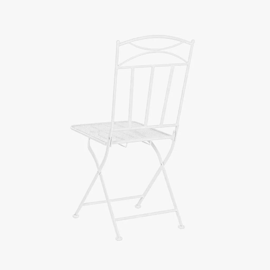 Conjunto de mesa e duas cadeiras em metal com folhas branco REVIVAL - Image 8
