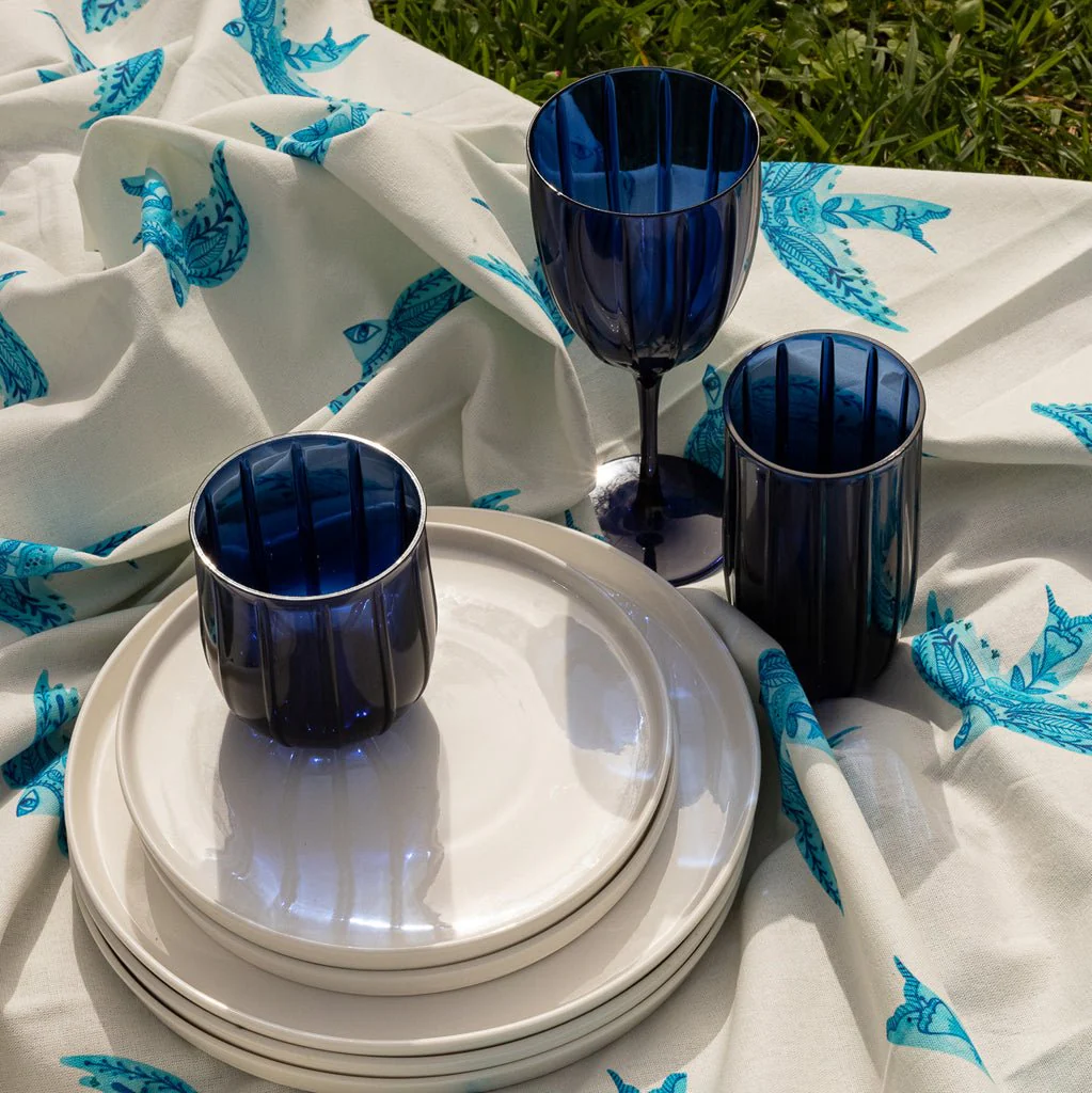 Copo de Acrílico com Pé Azul 410 ml VITORIA - Image 3