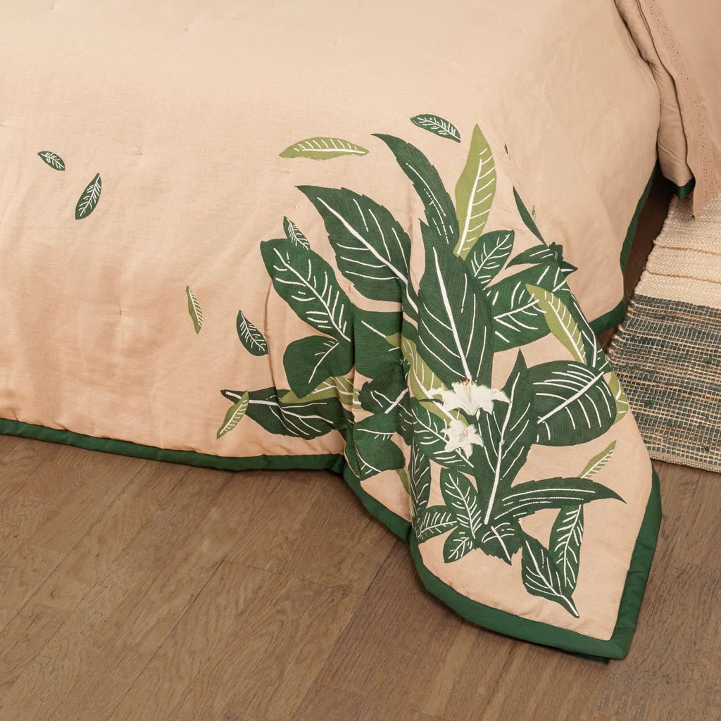 Edredão para Cama Linho e Algodão com Folhas GREEN SENSE - Image 3
