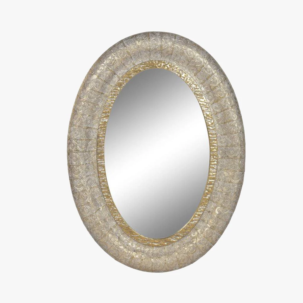 Espelho Oval Metal Dr 78x106 AUREA