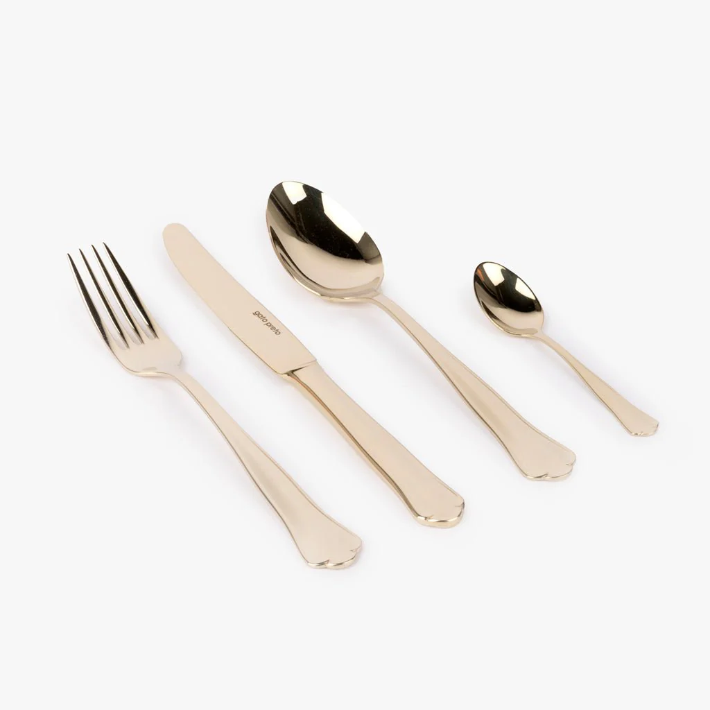 Faqueiro de 24 peças em Aço Inox Dourado MARIE