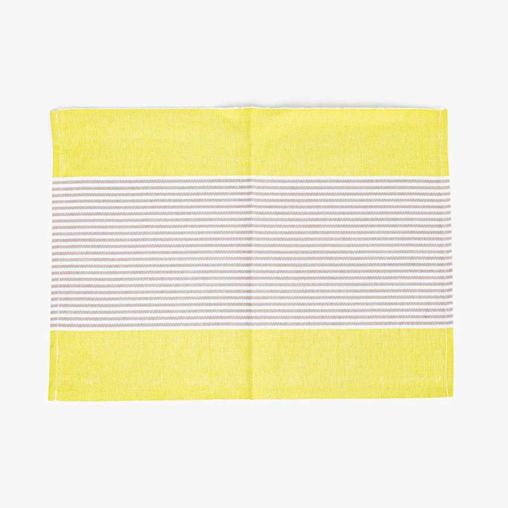 Individual de Algodão Riscas Amarelo e Bege 30x50 KERALA - Image 2