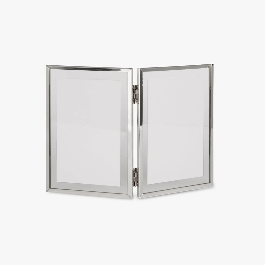Moldura Dupla Vertical Prateada 10x15 SHINY & BRUSHED - Image 2