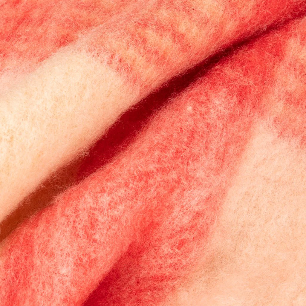 Manta de Acrílico com Franjas Vermelho e Bege WOODLAND - Image 2