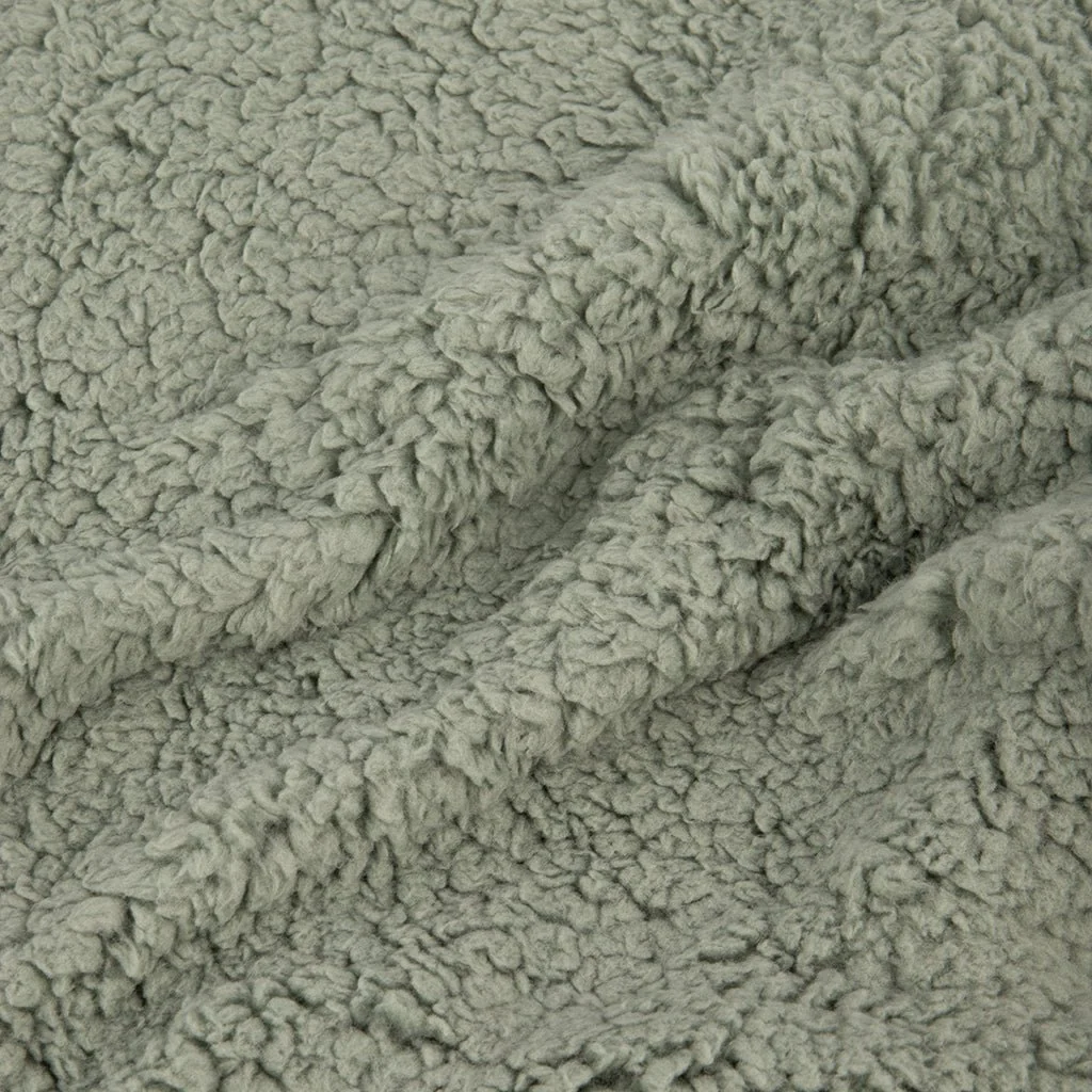 Manta de Tricot Trançando com Sherpa Verde ALASKA - Image 3