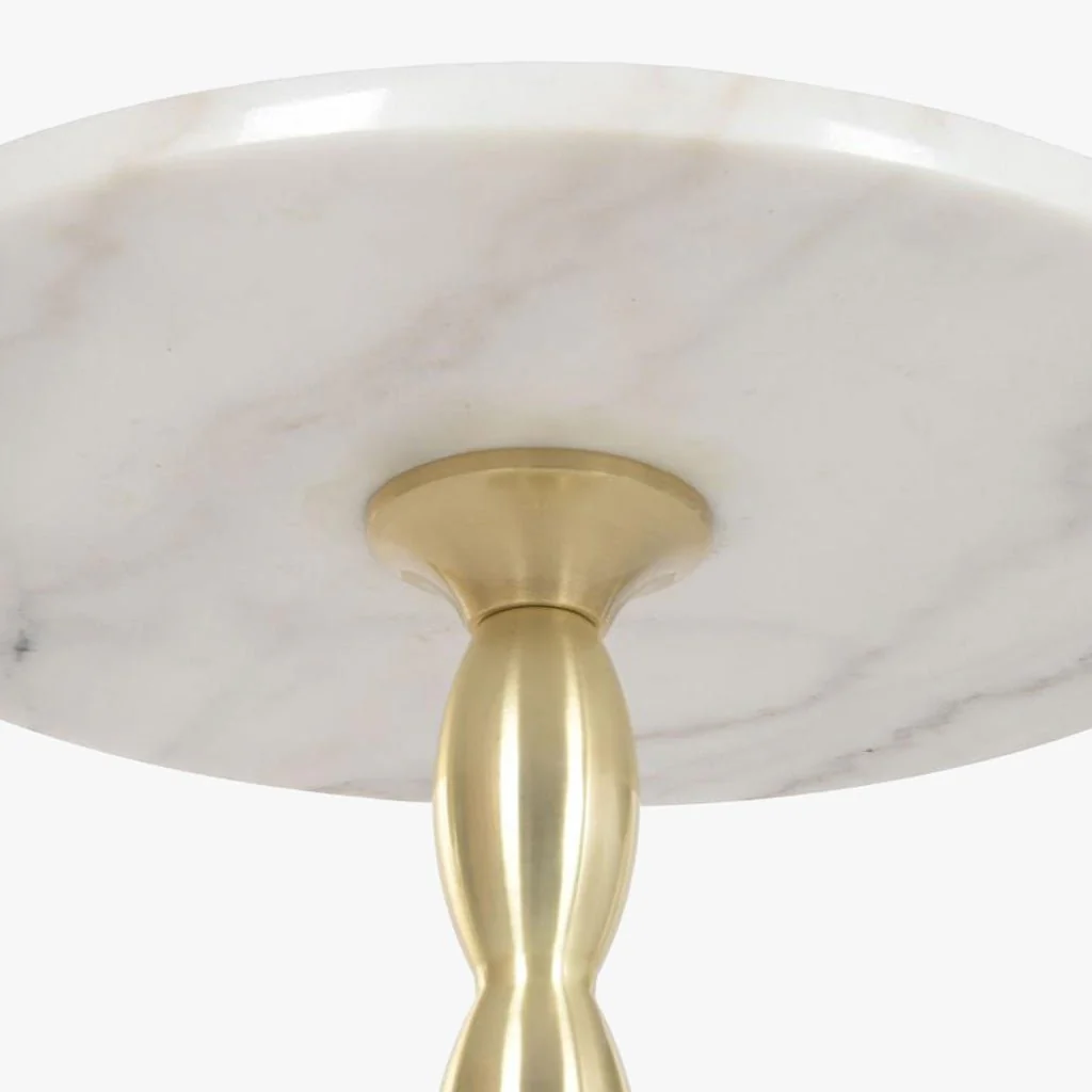 Mesa de Apoio Clássica Mármore com Pé Dourado VERSAILLES - Image 3