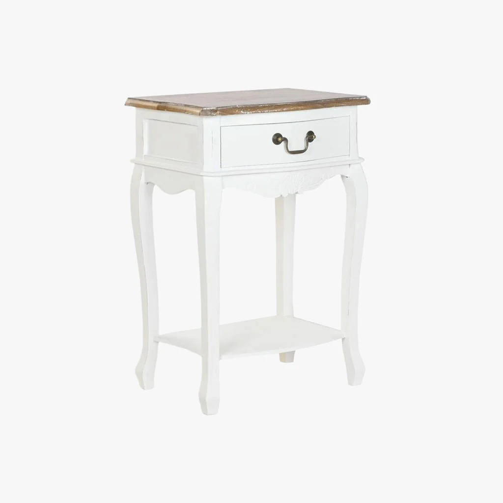 Mesa de Cabeceira Branca com Uma Gaveta 48x35x69 VERSAILLES - Image 2