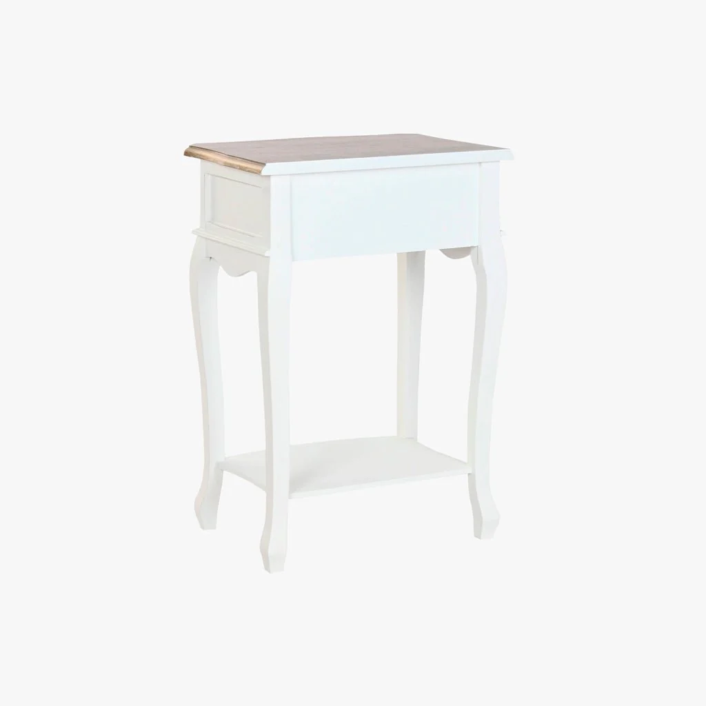 Mesa de Cabeceira Branca com Uma Gaveta 48x35x69 VERSAILLES - Image 3