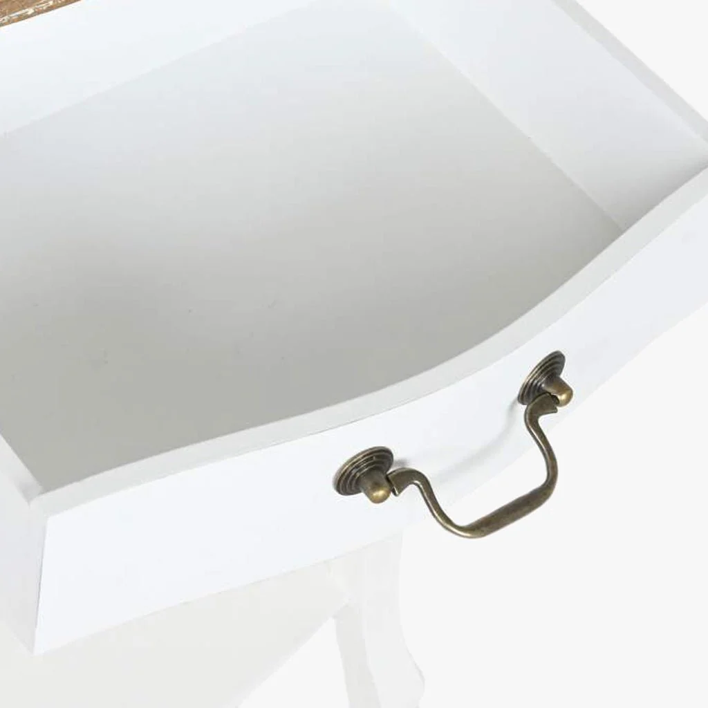 Mesa de Cabeceira Branca com Uma Gaveta 48x35x69 VERSAILLES - Image 4