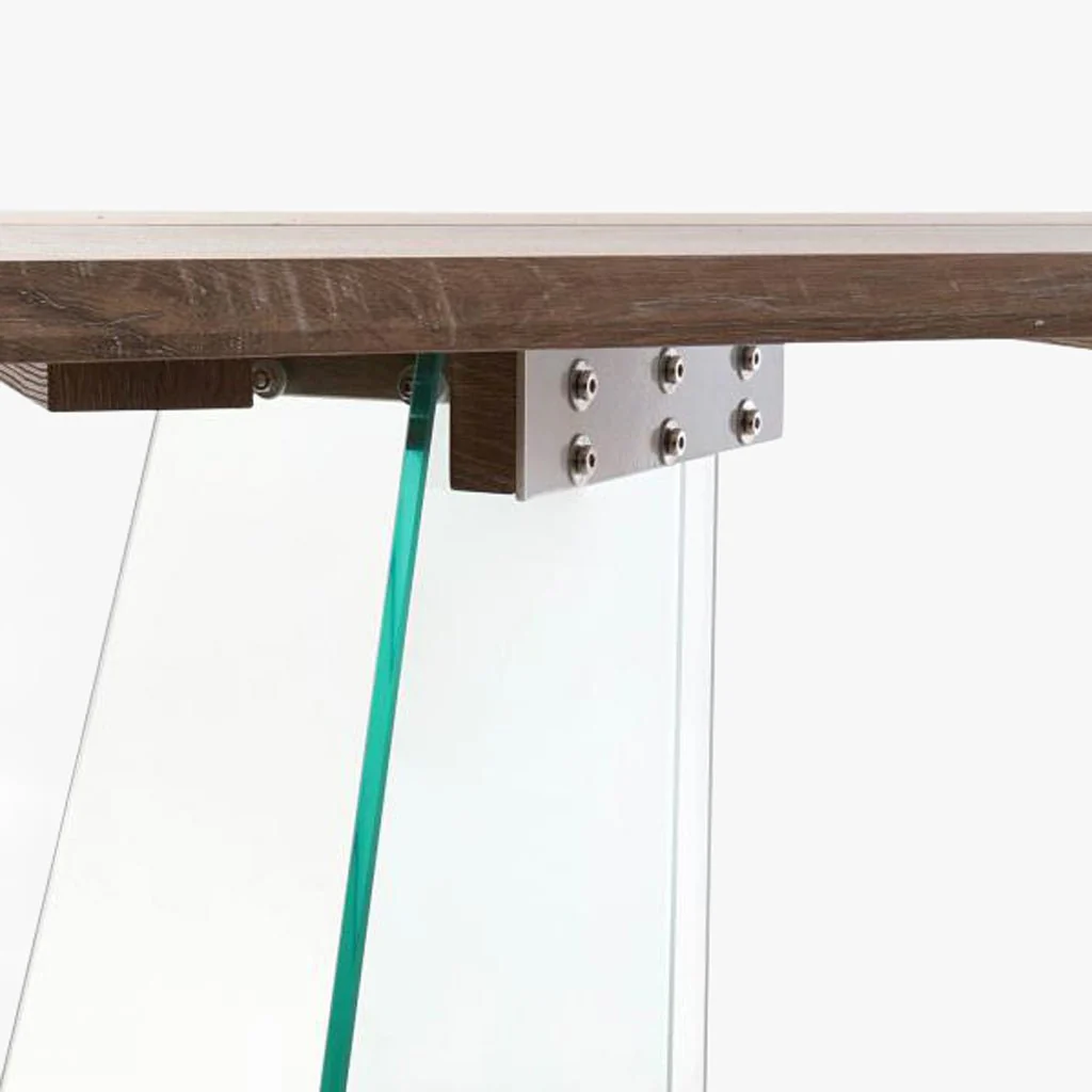 Mesa de Jantar Castanha com Pés em Vidro | 180X90X76 | PRISMA - Image 3