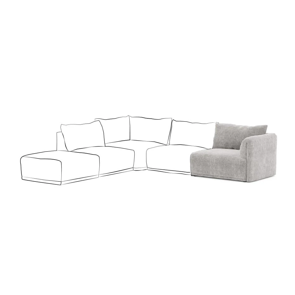Módulo com Braço Direito Cinza Sofá Modular COTILLARD - Image 10