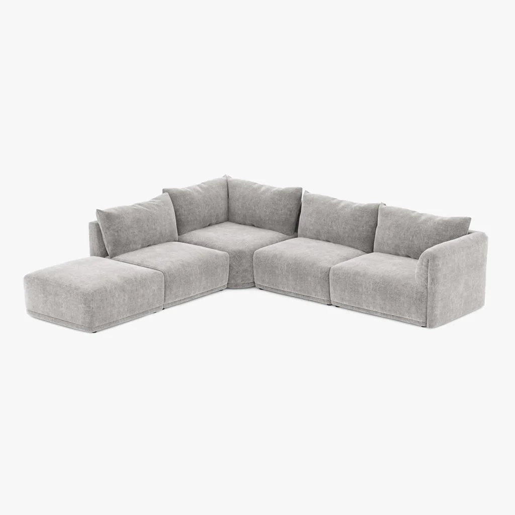 Módulo Pouf Cinza Sofá Modular COTILLARD - Image 10