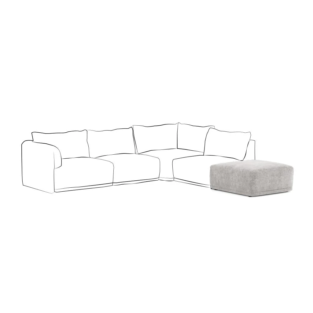 Módulo Pouf Cinza Sofá Modular COTILLARD - Image 12
