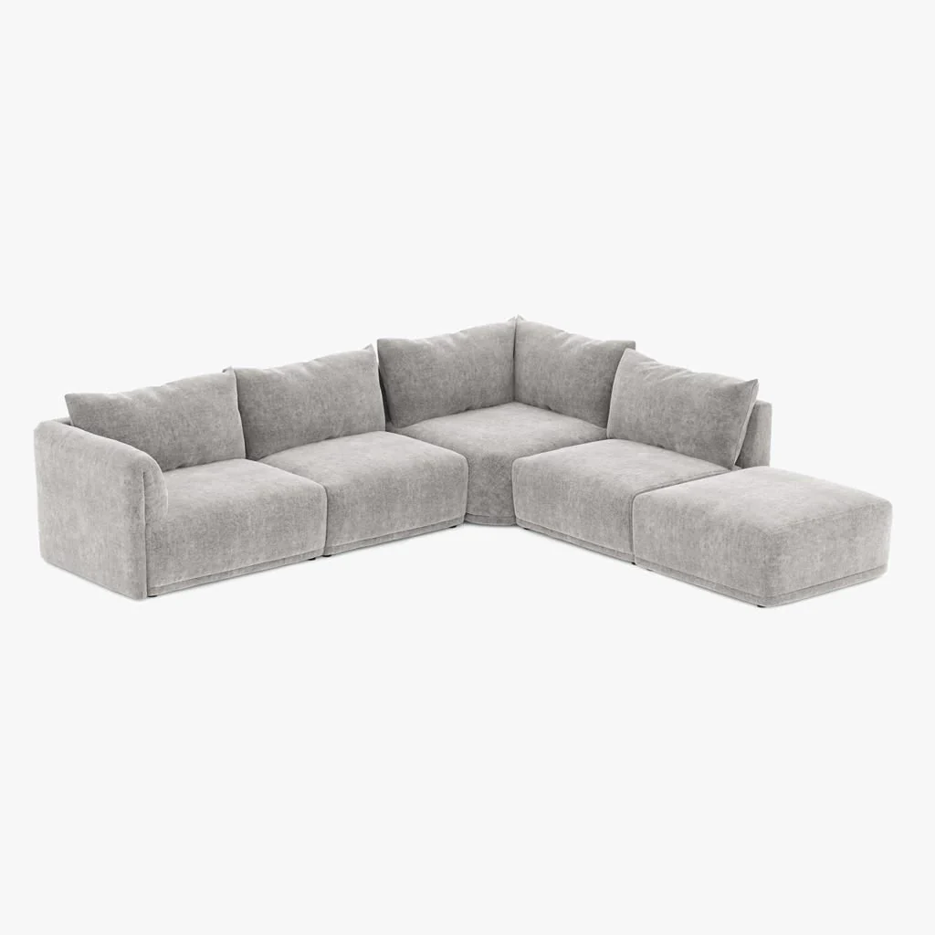 Módulo Pouf Cinza Sofá Modular COTILLARD - Image 9
