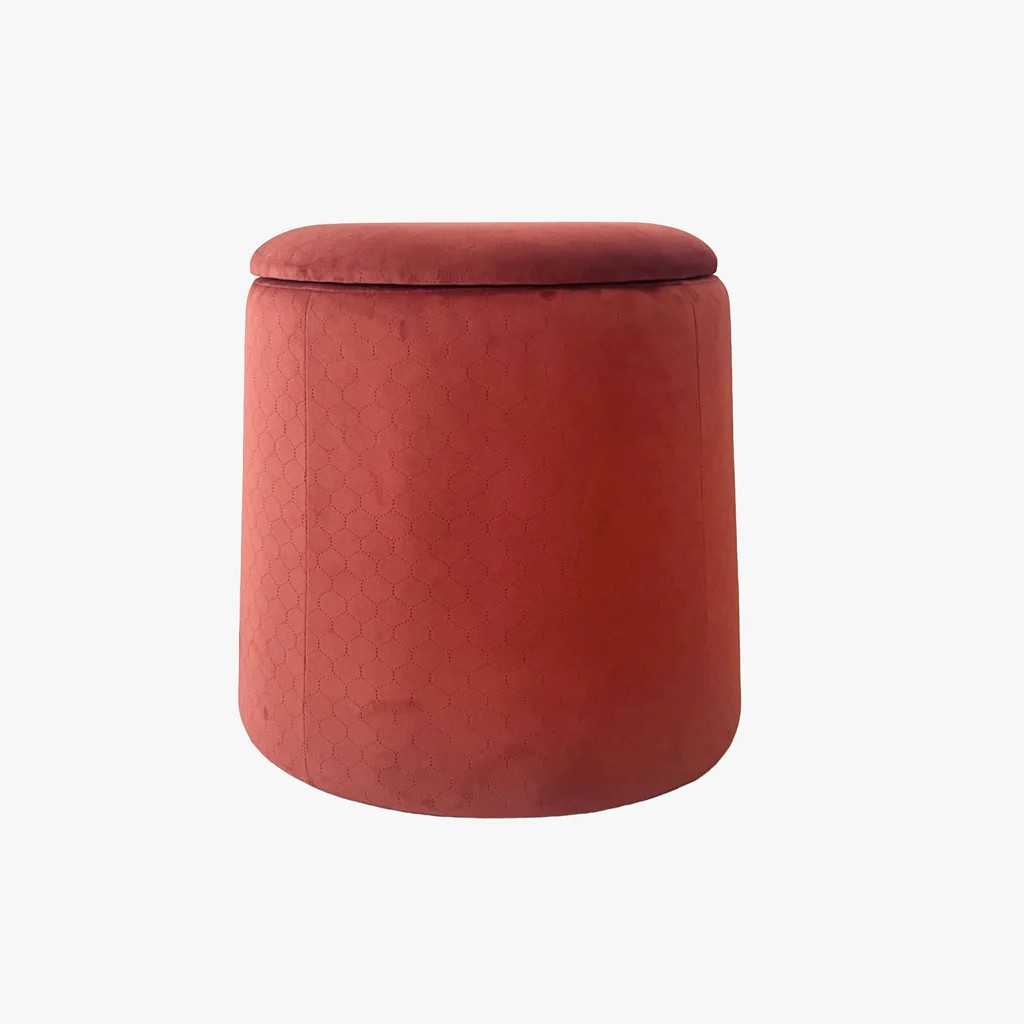 Pouf Tijolo de Veludo com padrão e arrumação LUCENA - Image 3
