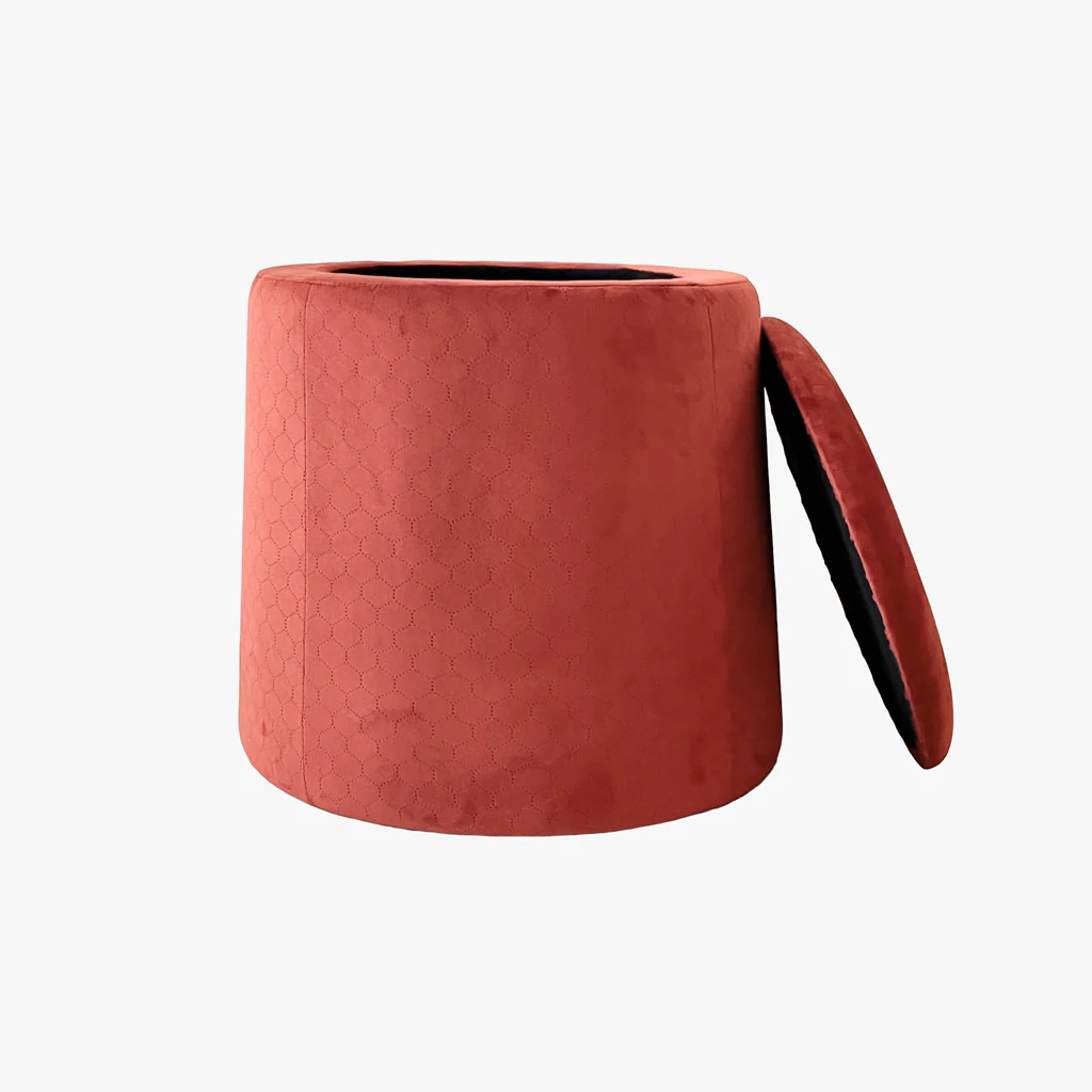 Pouf Tijolo de Veludo com padrão e arrumação LUCENA - Image 4