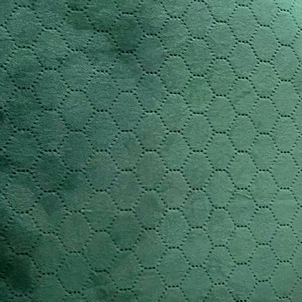 Pouf Verde Esmeralda de Veludo com padrão e arrumação LUCENA - Image 5