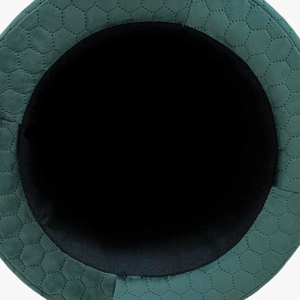 Pouf Verde Esmeralda de Veludo com padrão e arrumação LUCENA - Image 6