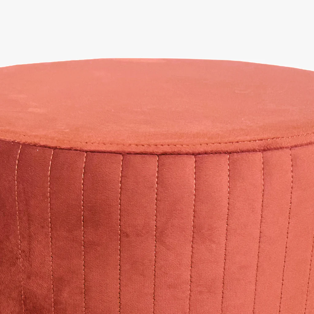 Pouf Tijolo de Veludo com riscas em dourado ANDRIA - Image 3