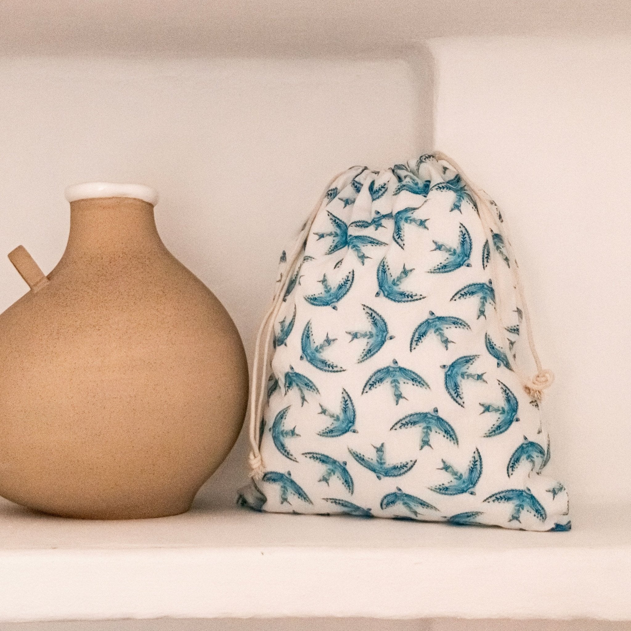 Saco para Pão Algodão com Pássaros Azuis BLUE BIRD - Image 3