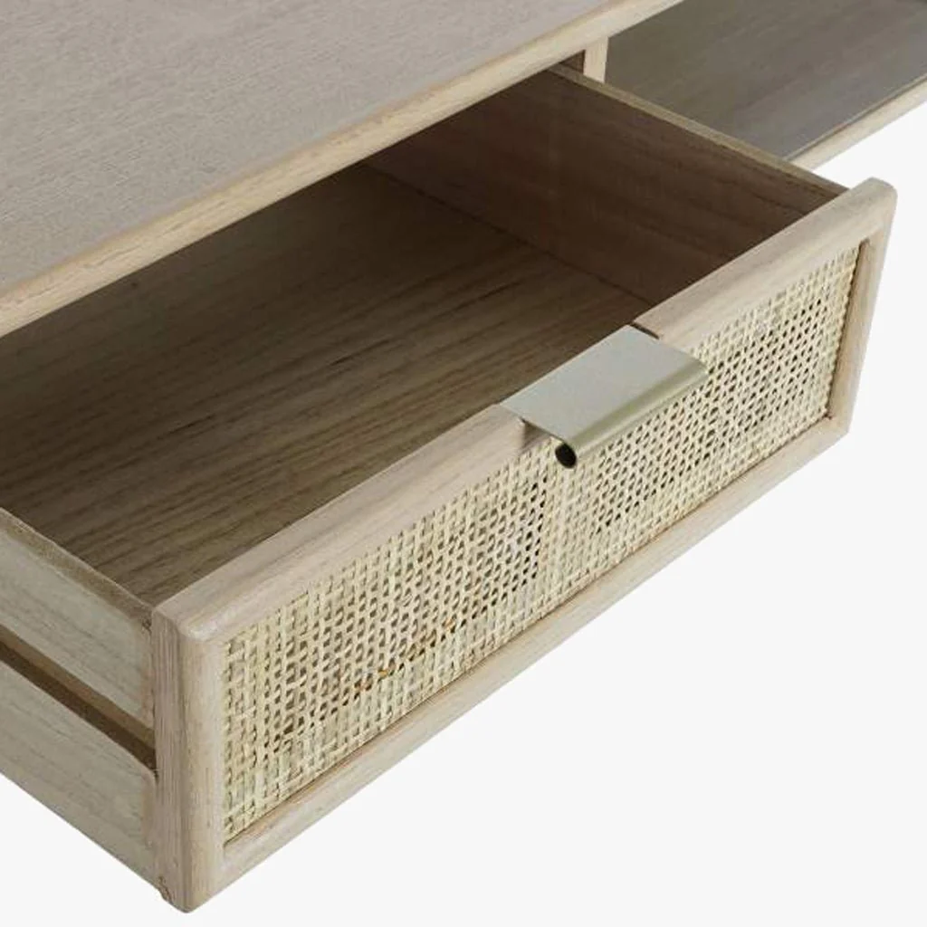 Secretária Madeira e Rattan Natural 120x42,5x78 | Coleção NÓRDIS - Image 6