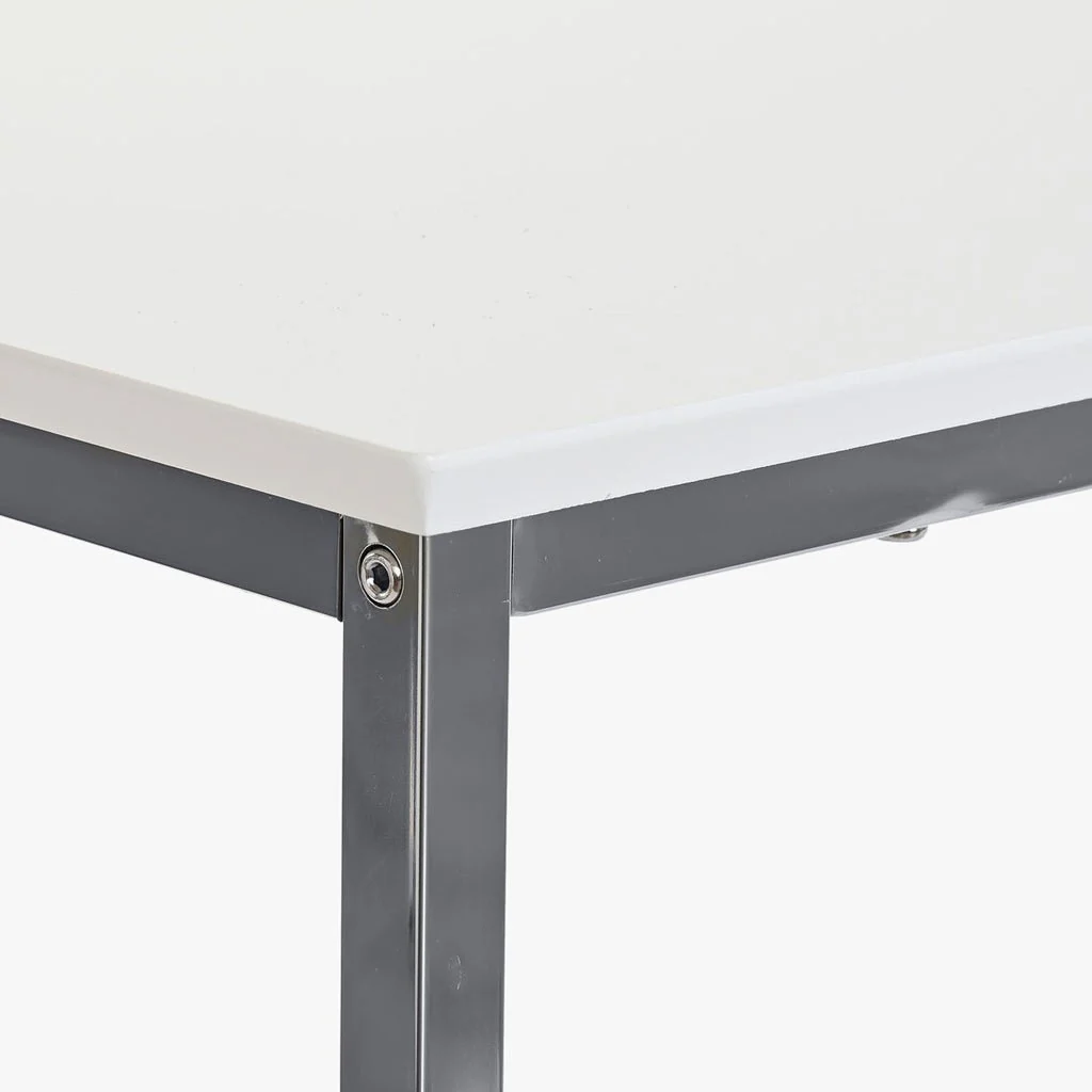 Mesa de Centro Branco (2 Peças) com Estrutura Metálica | 110x48x45 cm | PRISMA - Image 4