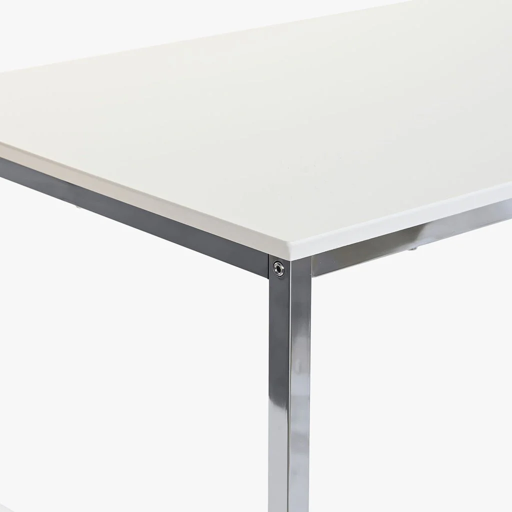 Mesa de Centro Branco (2 Peças) com Estrutura Metálica | 110x48x45 cm | PRISMA - Image 6