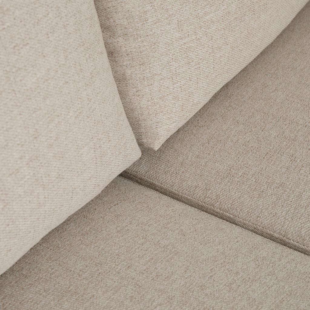 Sofá Cama com Chaise Longue à Esquerda e Pufe à Direita Bege CRAIG - Image 6