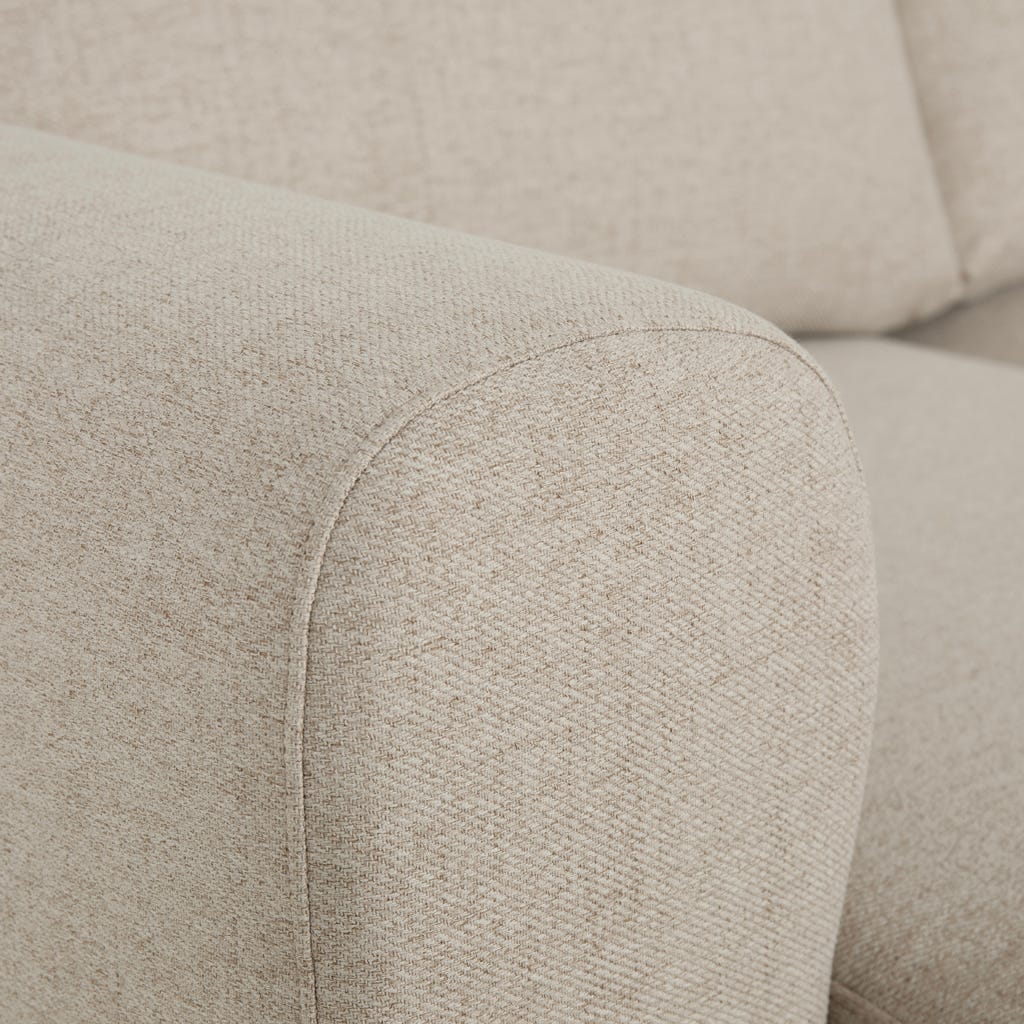 Sofá Cama com Chaise Longue à Esquerda e Pufe à Direita Bege CRAIG - Image 7
