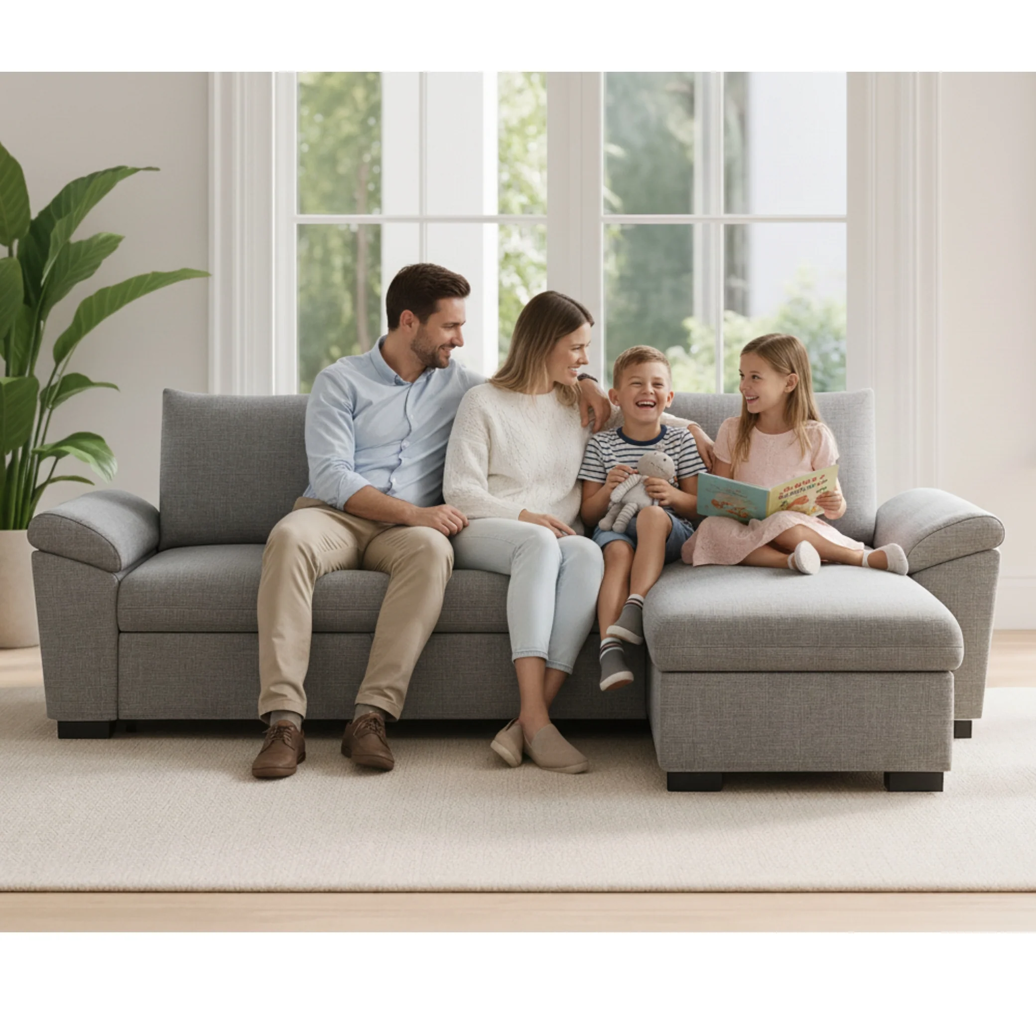 Sofá Cama com Chaise Longue Reversível e Arrumação PORTMAN - Image 9