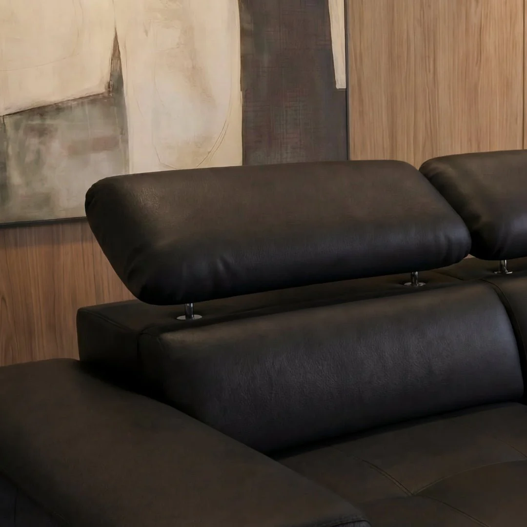 Sofá Cama 4 Lugares com Chaise Longue e Cabeceiras Ajustáveis LINO - Image 4