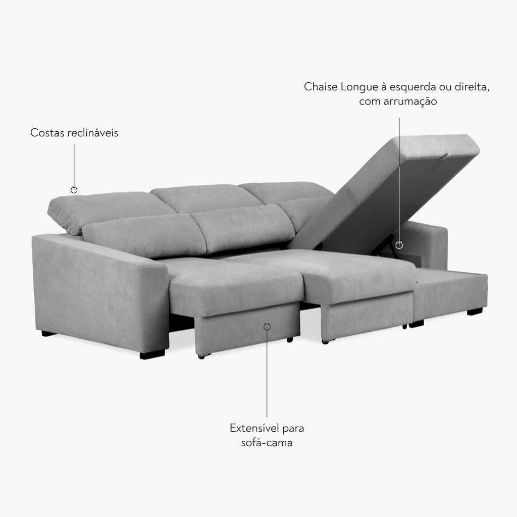 Sofá Chaise Longue com Arrumação KEEN - Image 4