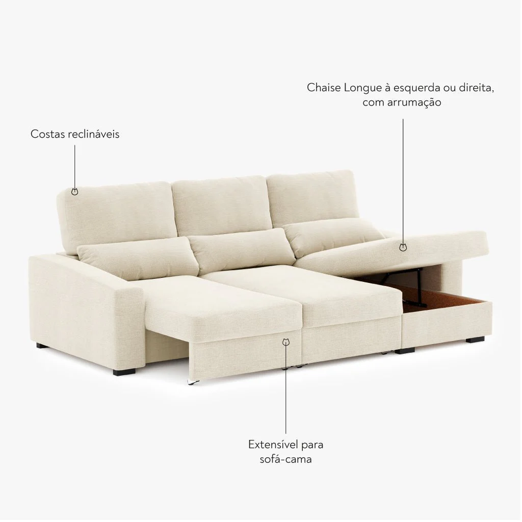 Sofá Chaise Longue com Arrumação KEEN - Image 6