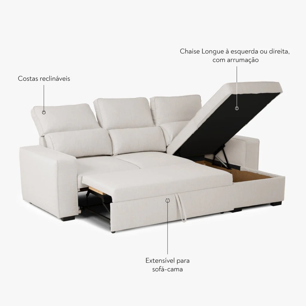 Sofá Cama com Chaise Longue SANDLER - Image 6