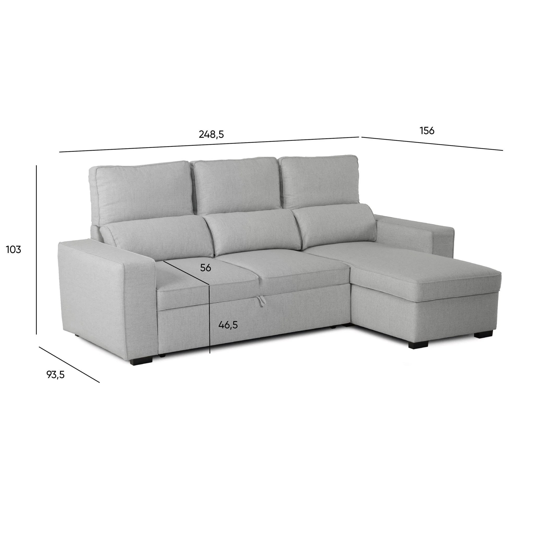 Sofá Cama com Chaise Longue SANDLER - Image 13