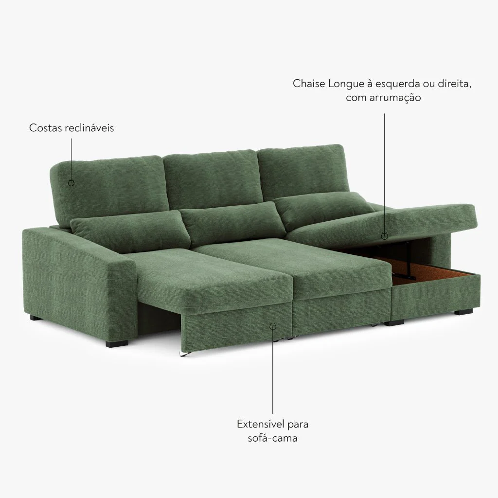 Sofá Chaise Longue com Arrumação KEEN - Image 7