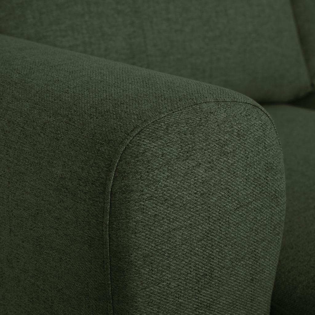 Sofá Cama com Chaise Longue à Esquerda e Pufe à Direita Verde CRAIG - Image 7
