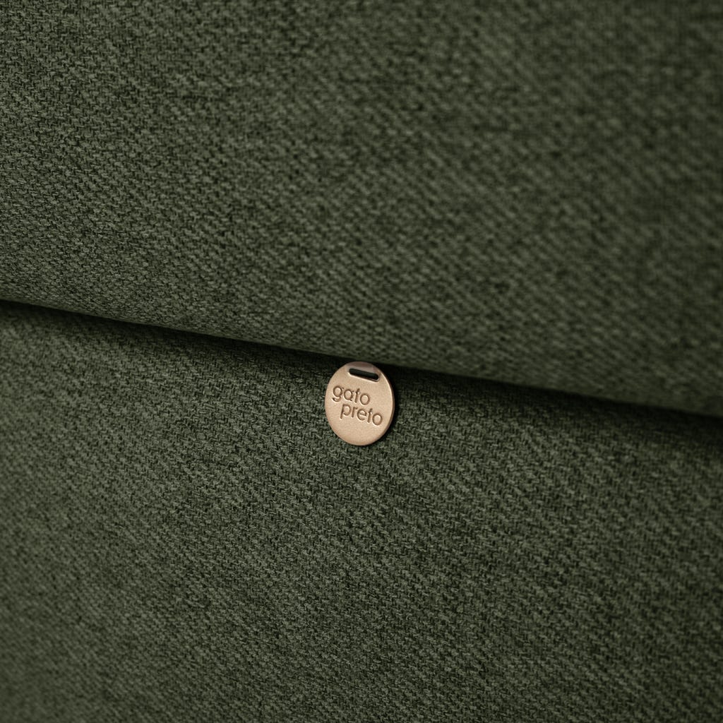 Sofá Cama com Chaise Longue à Esquerda e Pufe à Direita Verde CRAIG - Image 8