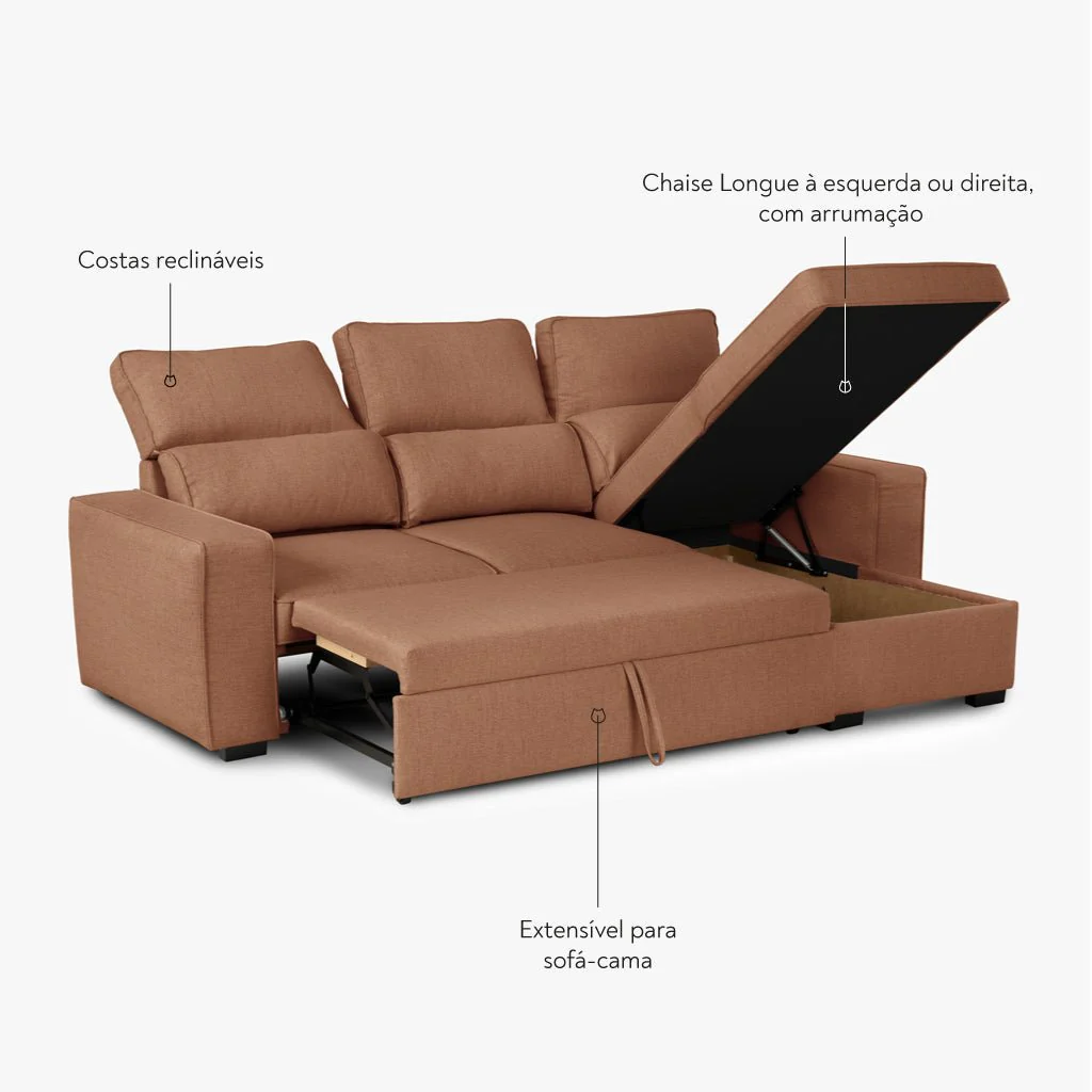 Sofá Cama com Chaise Longue SANDLER - Image 5