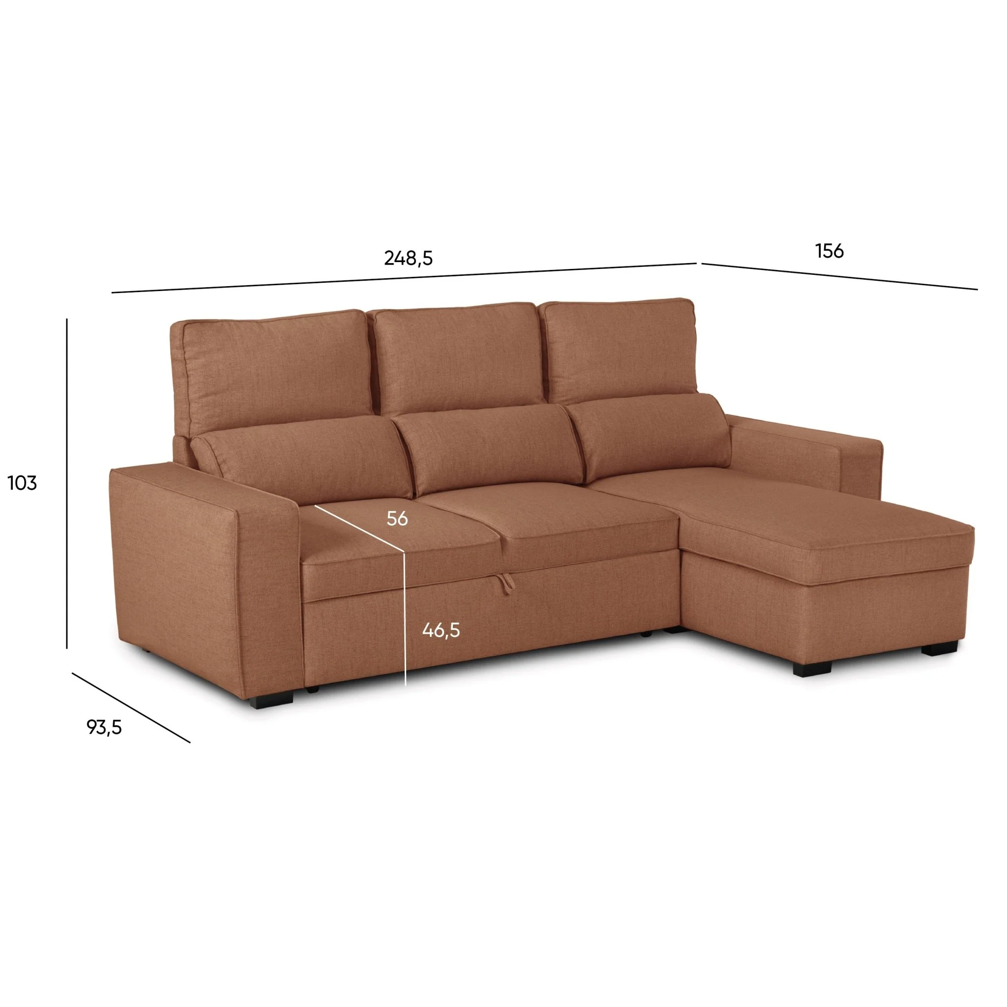 Sofá Cama com Chaise Longue SANDLER - Image 8