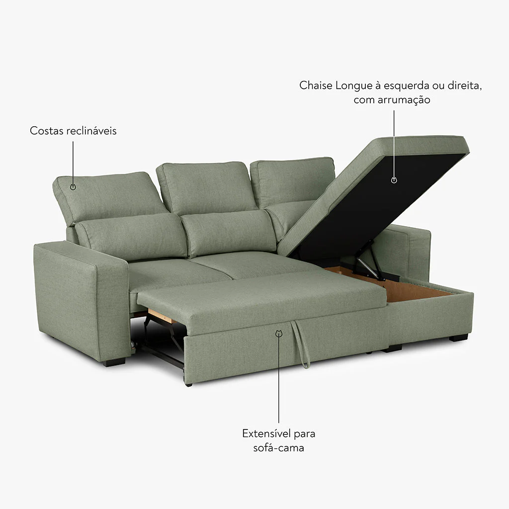 Sofá Cama com Chaise Longue SANDLER - Image 6