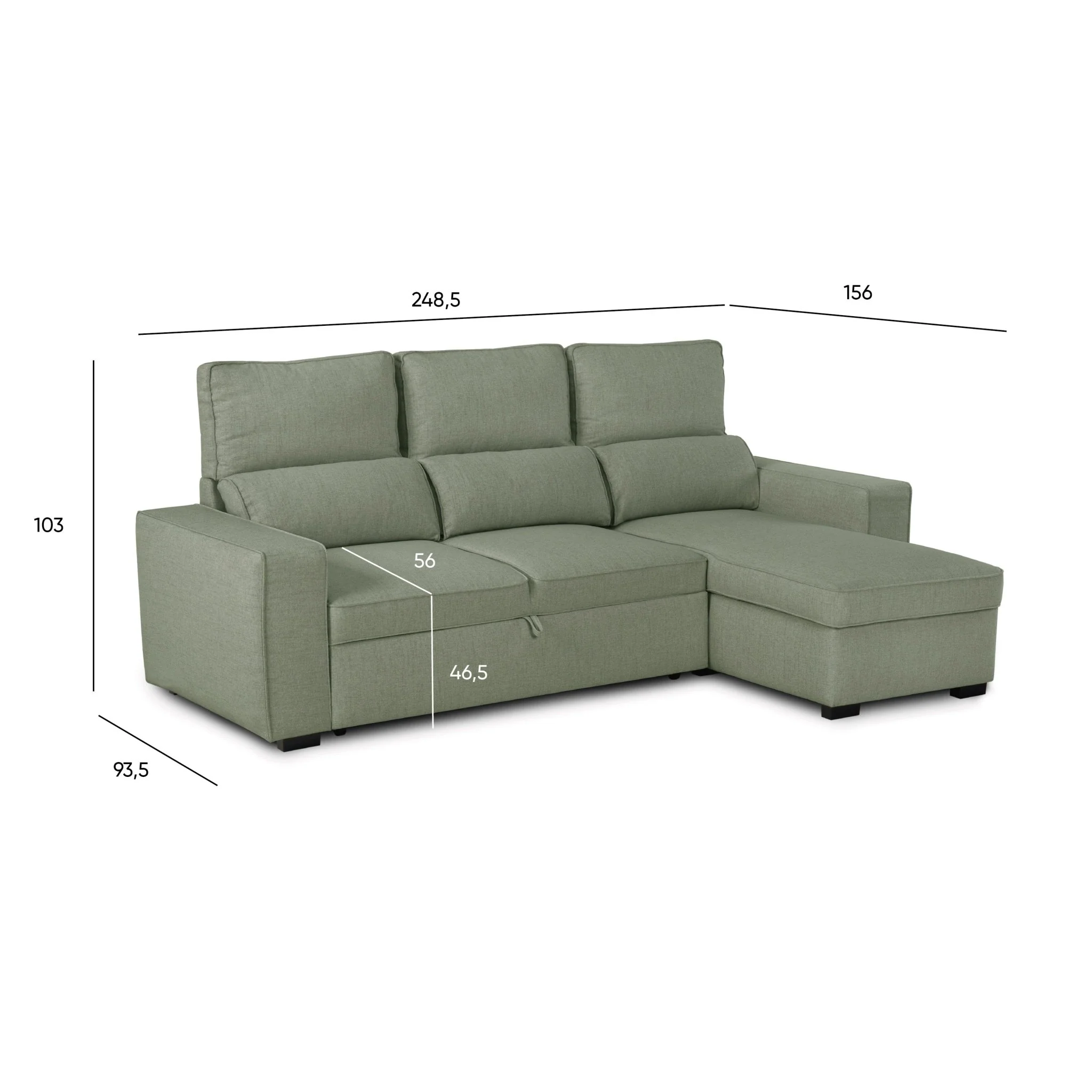 Sofá Cama com Chaise Longue SANDLER - Image 8