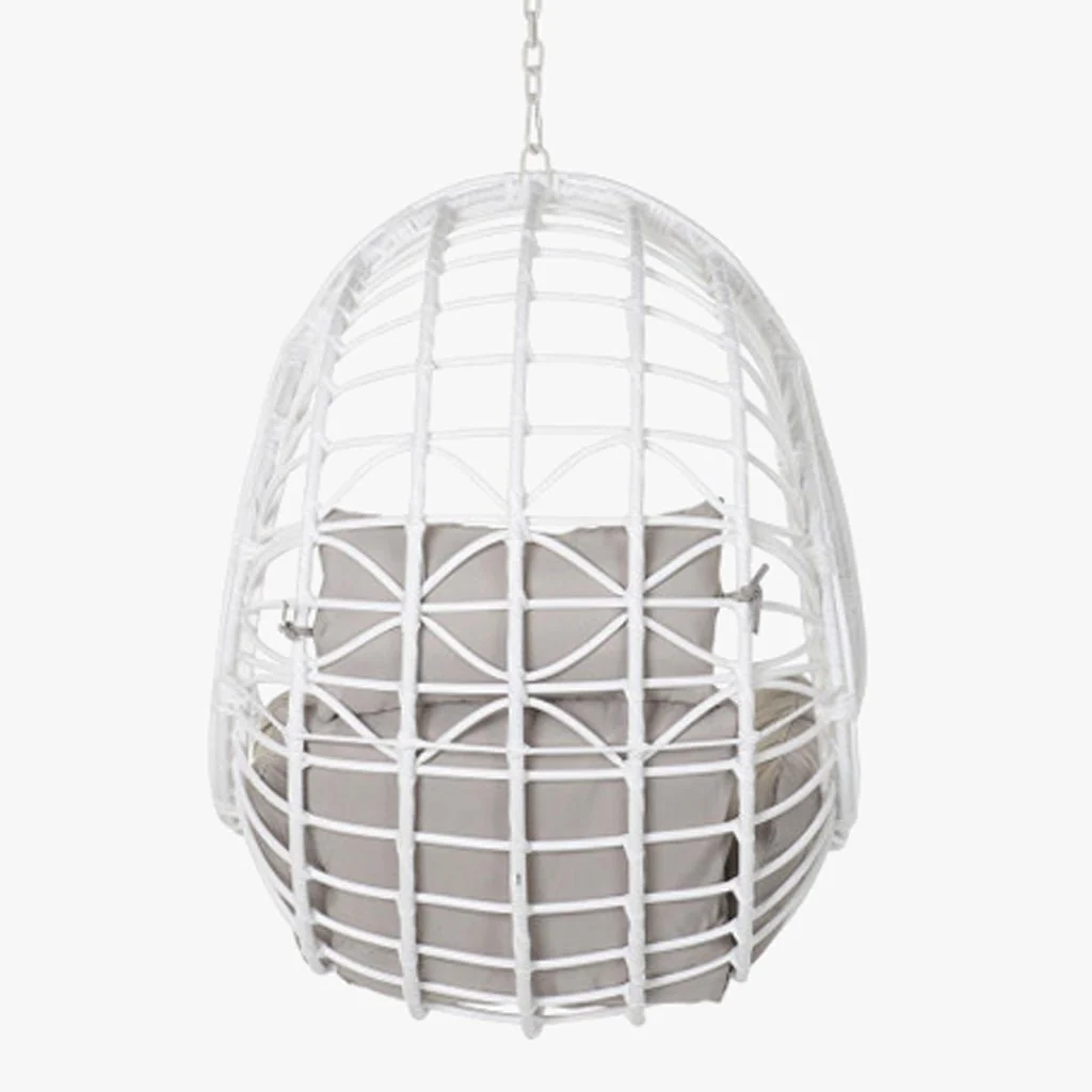 Cadeirão Suspenso Ball Spring Bege/Cinza 90x70x110 BLANC - Image 3