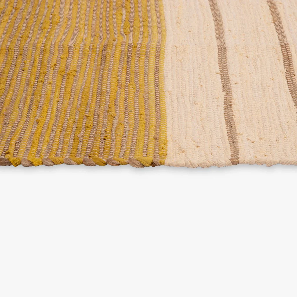 Tapete de Algodão e Juta Bege e Amarelo 120x180 BLIDA - Image 3