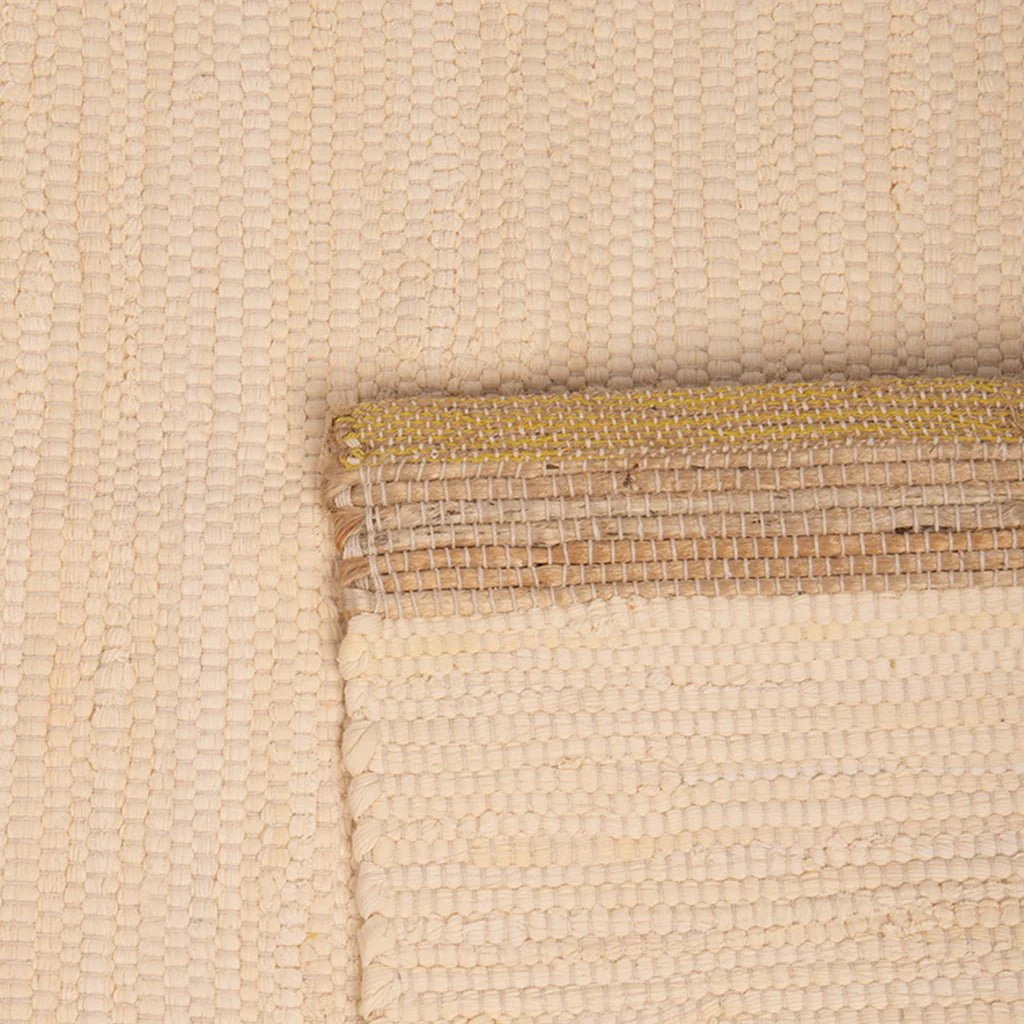 Tapete de Algodão e Juta Bege e Amarelo 120x180 BLIDA - Image 4