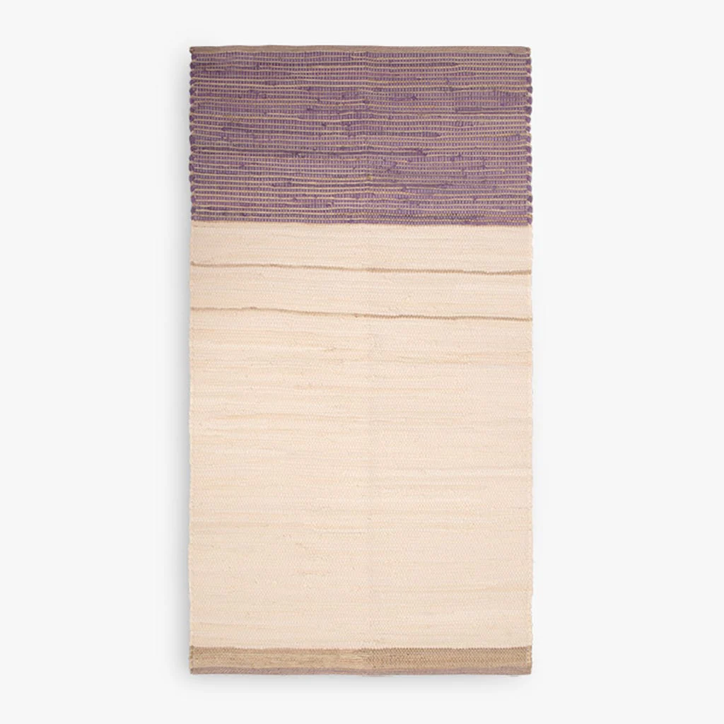Tapete de Algodão e Juta Bege e Roxo 70x150 BLIDA