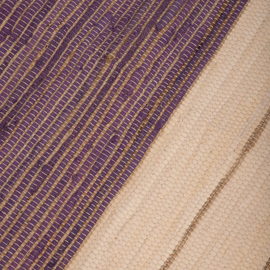 Tapete de Algodão e Juta Bege e Roxo 70x150 BLIDA - Image 3