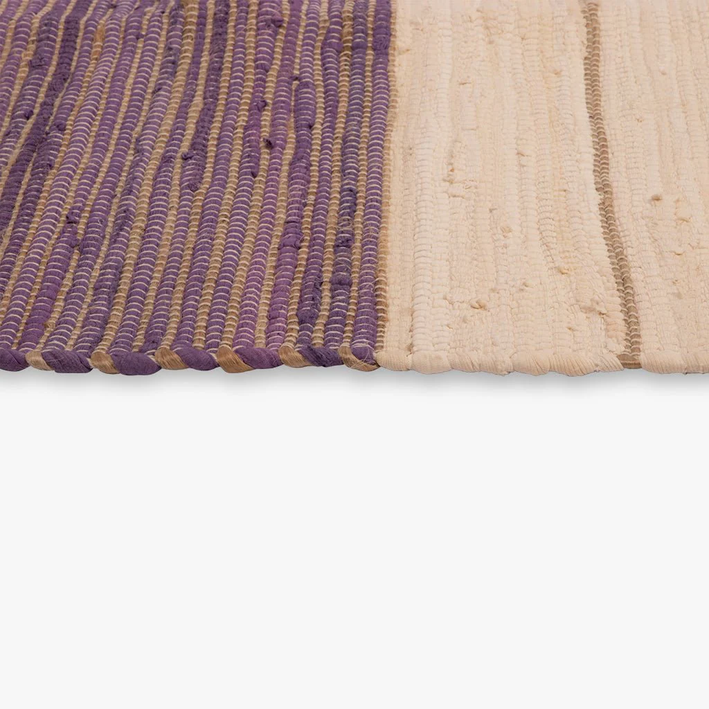Tapete de Algodão e Juta Bege e Roxo 70x150 BLIDA - Image 4