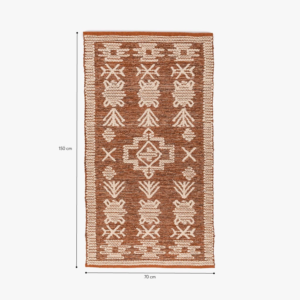 Tapete Lã e Algodão Tribal Natural 70x150 CLARE - Image 5