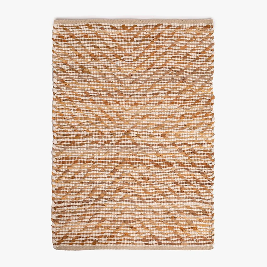 Tapete Pele Sintética e Algodão Bege e Castanho Claro 100x150 LIVELY